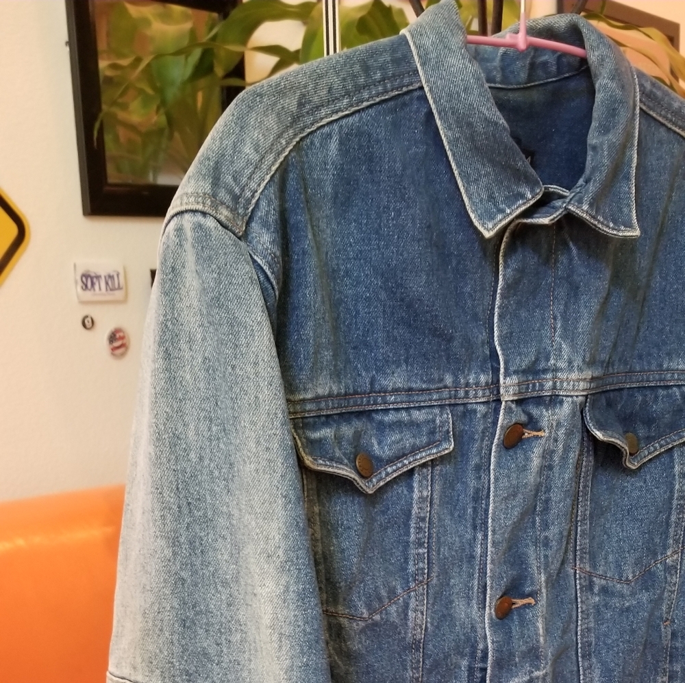 Vintage Calvin Klein Sun-bleached/faded Denim Trucker Jacket